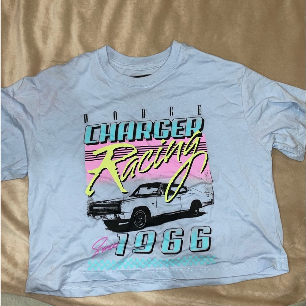 dodge loosely cropped vintage looking T